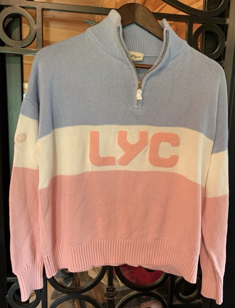 Ellsworth & Ivy Women's Sweater Larchmont Yacht Club Color Block Oversized Small